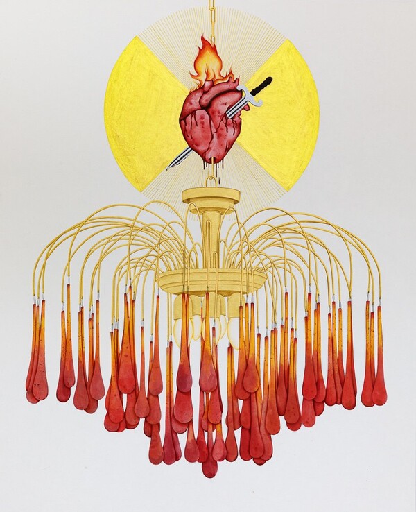 빛의 무게, 장지에 한지콜라주, 채색 152×124cm 2024