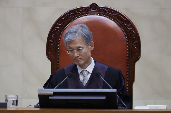 조희대 대법원장이 지난 1일 대법원에서 열린 이재명 더불어민주당 대선 후보의 공직선거법 위반 사건 상고심 선고 재판에 참석해 있다. (사진=연합뉴스)