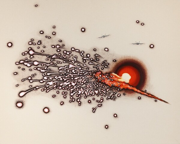 꽃, 장지에 채색 72×100cm 2024