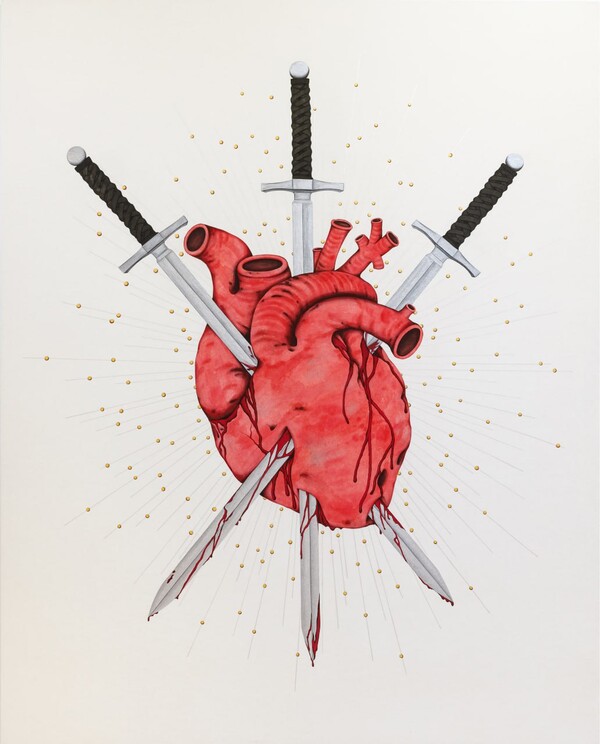 마더, 장지에 한지 콜라주와 채색 162×130cm 2024