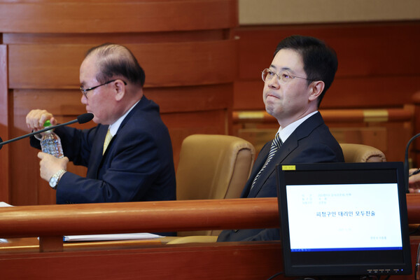 손준성 대구고검 차장(검사장)이  지난 13일 서울 종로구 헌법재판소에서 열린 고발사주 의혹 탄핵심판 첫 정식 변론기일에 출석해 있다. (사진=연합뉴스) 