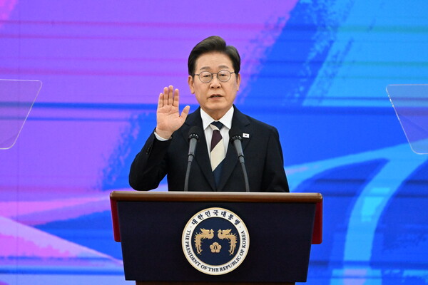 이재명 대통령이 4일 서울 여의도 국회에서 열린 제21대 대통령 취임선서식에서 취임 선서를 하고 있다. (사진=연합뉴스)