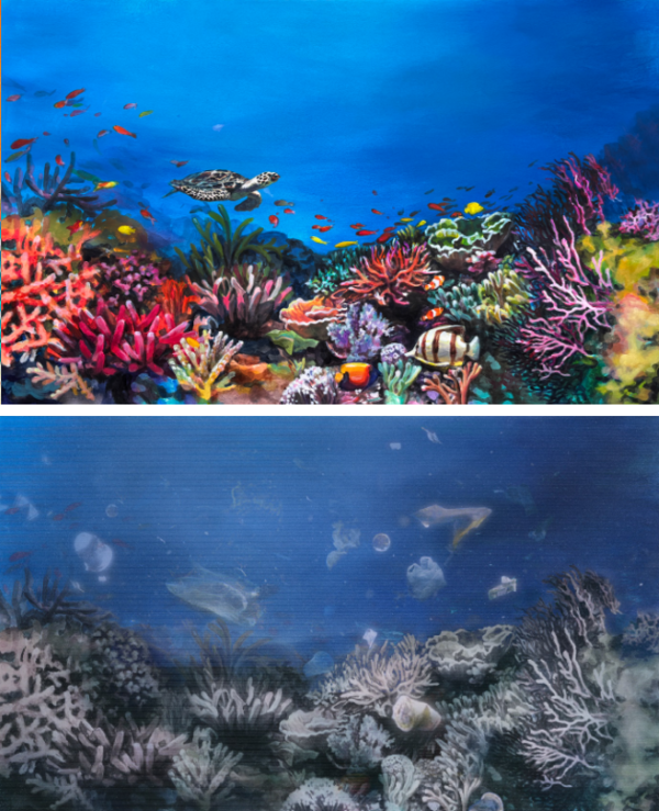 김정아 '한걸음 다가서면 바꿀수있어요' : 산호 You Can Change It If You Take One Step Closer: Coral 아크릴, 렌티큘러, 디아섹 60.5x99 cm 2025 Courtesy of the artist and Duson Gallery (이미지 제공= 두손갤러리)