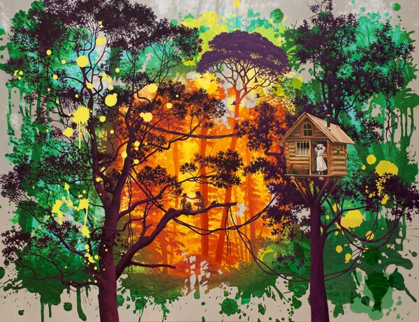 On the stage -tarzan story oil on canvas 112.1 x 145.5cm 2025