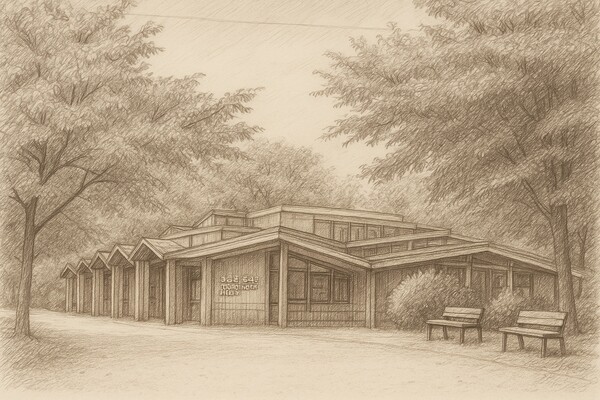 챗GPT가 펜화처럼 그려낸 오동숲속도서관. (자료=뉴스버스)