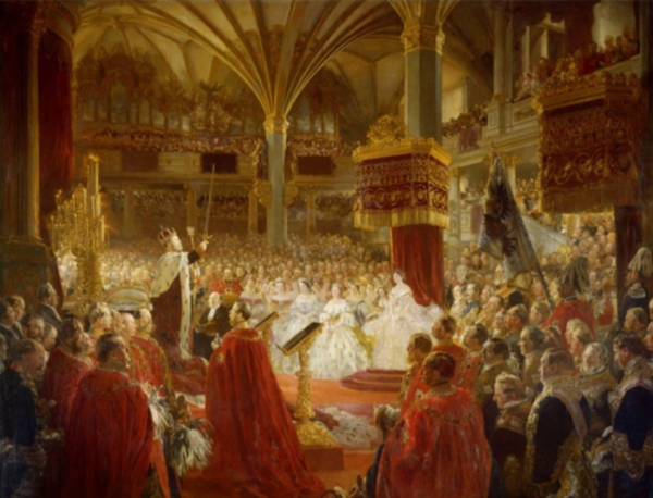 1861년 쾨니히스베르크에서 거행한 프로이센 7대 국왕 빌헬름 1세 대관식, 아돌프 멘첼, 1861