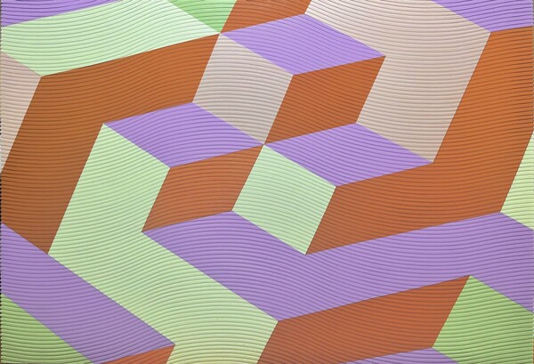 acrylic gouache, gel on modeling made canvas 2025