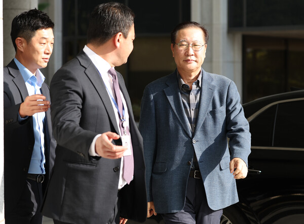 박성재 전 법무부 장관이 10월 23일 서울 서초구 서울고검에 마련된 조은석 내란특별검사팀 사무실에 출석하고 있다. (사진=연합뉴스)