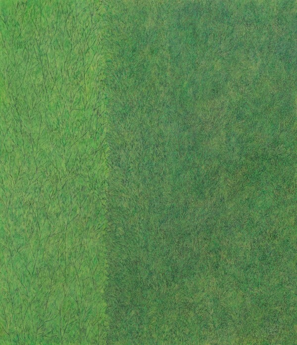 Whisperscape #36 53.0 x 45.5cm oil, acrylic, pen on canvas 2025 