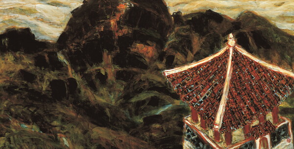 서울별곡- 서십자각 96 x186cm 한지에 수묵 채색 1991년