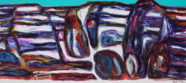 연포마을, 캔버스에 아크릴 90 x 200cm 2025년